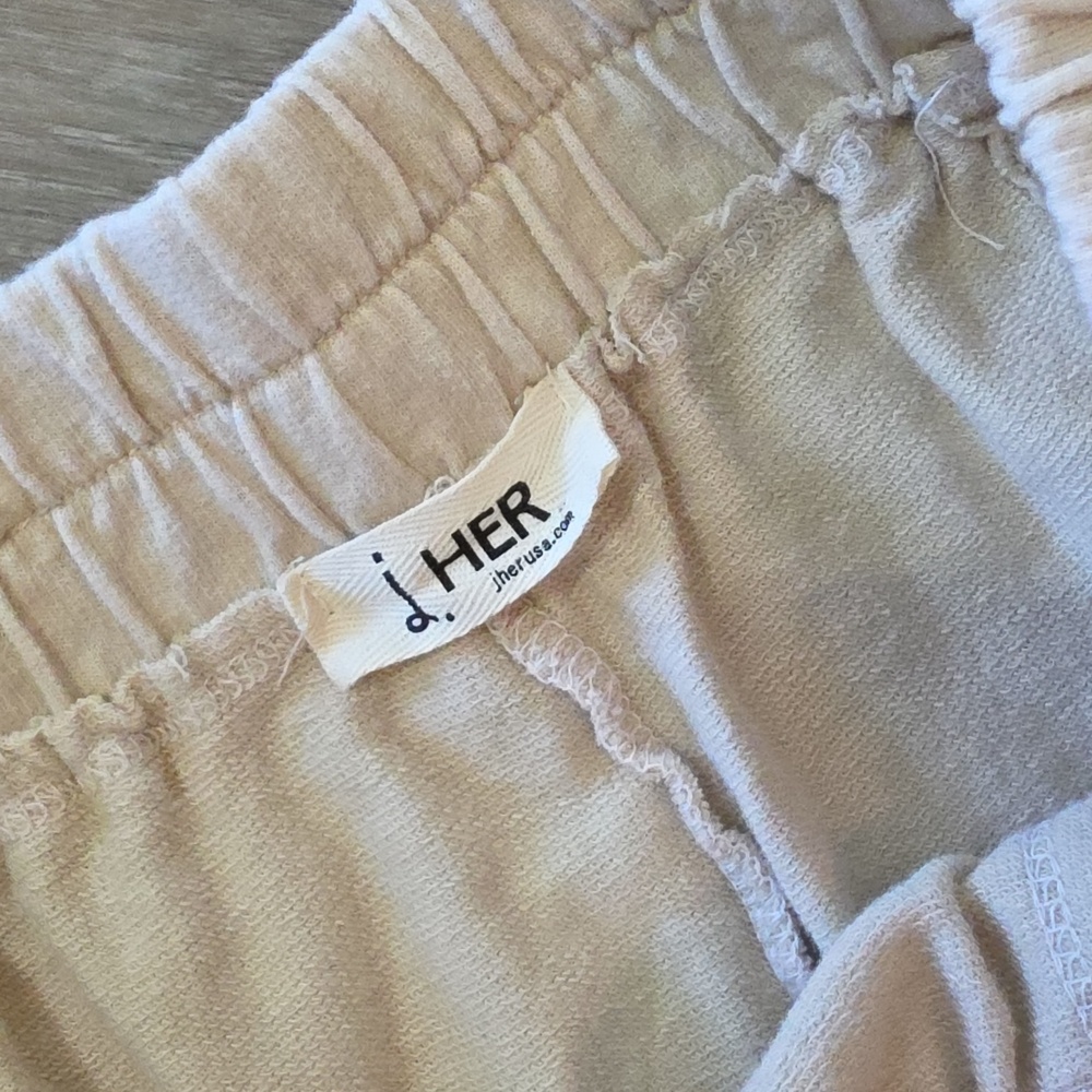 Take A Walk With Me Natural Mineral Wash Striped Detail Flare Pants - Picture 4 of 5